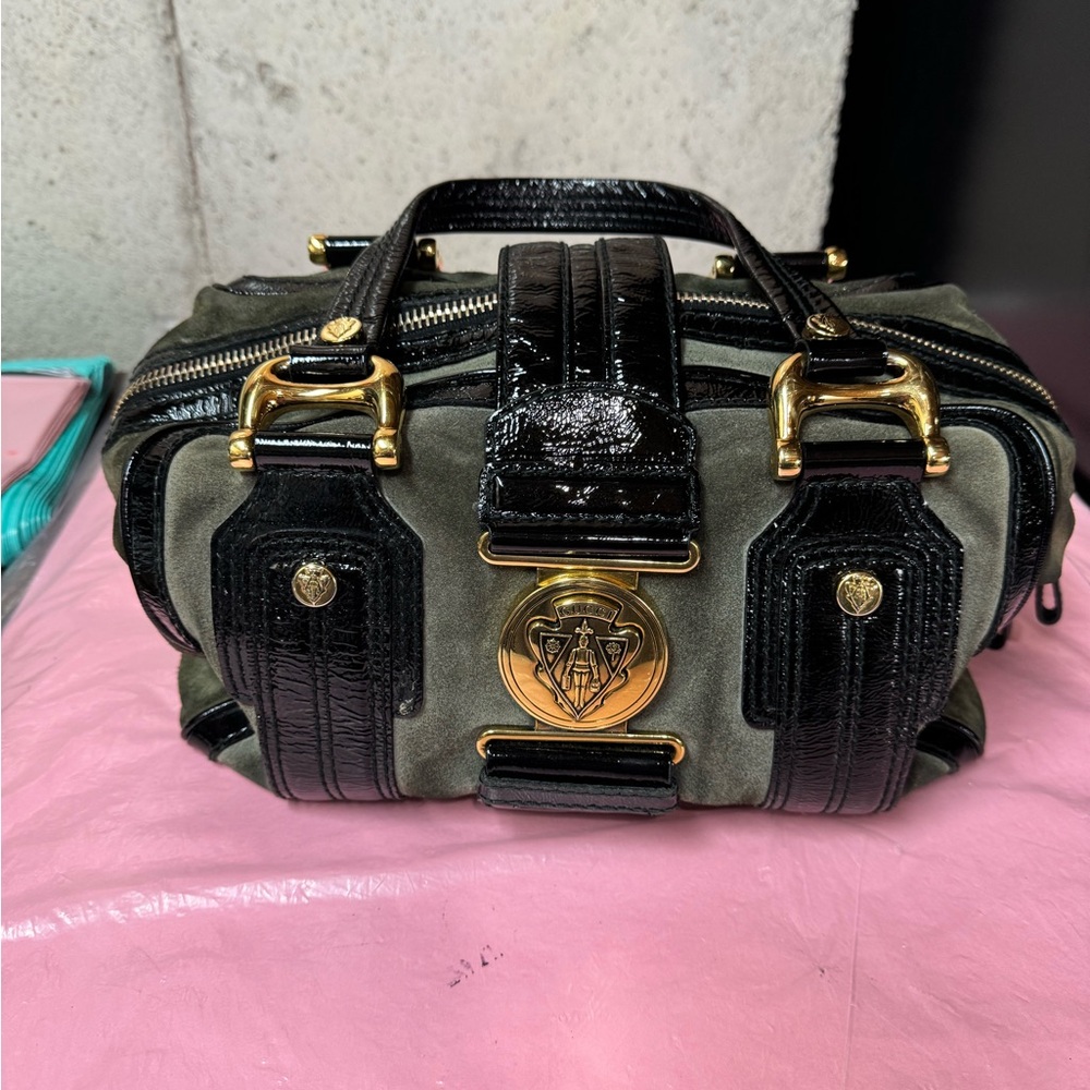 Gucci Suede Medium Aviatrix Handle Bag